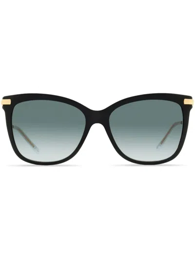 Jimmy Choo Steff 55mm Cat Eye Sunglasses In Black