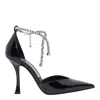 Jimmy Choo Stevie 100 Crystal-embellished Pumps In Patent Leather In Black