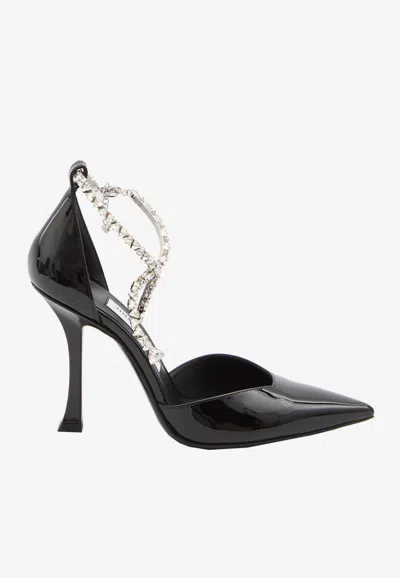 JIMMY CHOO STEVIE 100 PATENT LEATHER PUMPS