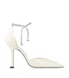 Jimmy Choo Stevie 100 Patent Leather Pumps In White