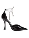 Jimmy Choo Stevie 100 Crystal-embellished Pumps In Patent Leather In Black