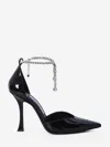Jimmy Choo Stevie 100 Crystal-embellished Pumps In Patent Leather In Black