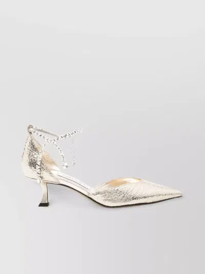 JIMMY CHOO STEVIE 50 GOLD-TONE SANDALS