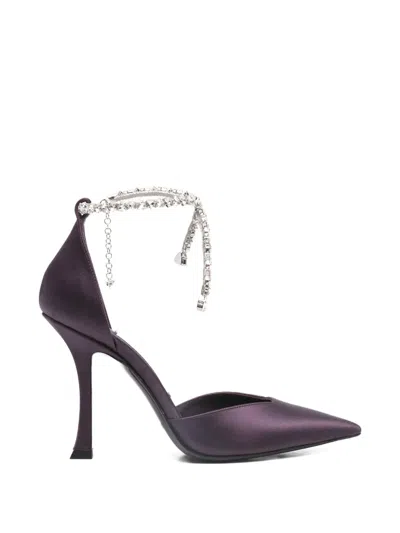Jimmy Choo Stevie Ankle-strap Embellished Pumps In Purple