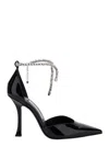 Jimmy Choo Stevie 100 Crystal-embellished Pumps In Patent Leather In Black