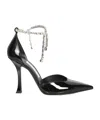 Jimmy Choo Stevie 100 Crystal-embellished Pumps In Patent Leather In Black