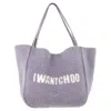 Jimmy Choo Stevie Shearling Tote Bag In Purple Wool