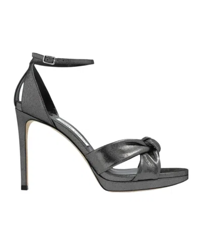 Jimmy Choo Stiletto High-heeled Sandals In Gray