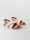 Jimmy Choo Joa Canvas Sandals Flat Sole In Brown