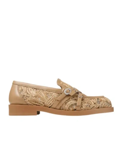 Jimmy Choo Strap Buckle Loafers In Brown