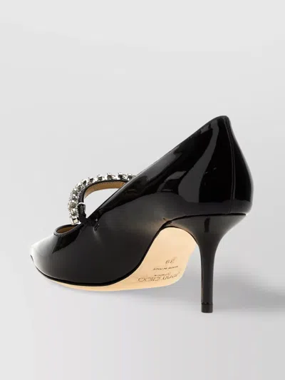 JIMMY CHOO STRAP EMBELLISHED STILETTO PUMPS WITH POINTED TOE