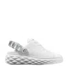 Jimmy Choo Diamond Maxi Crystal Leather Sneakers In White