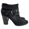 Jimmy Choo Strapped Ankle Boots In Black Suede In Black