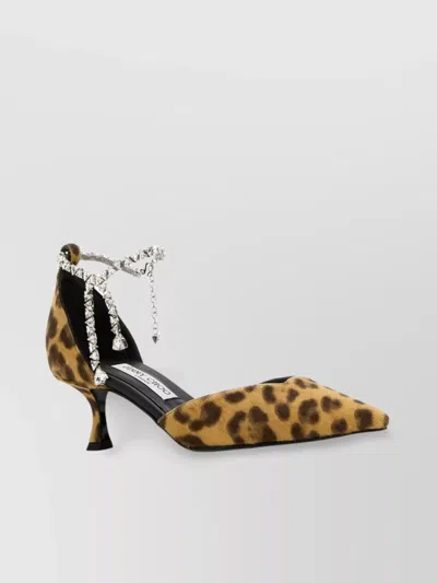 Jimmy Choo Strappy Animal Print Kitten Heel Pumps