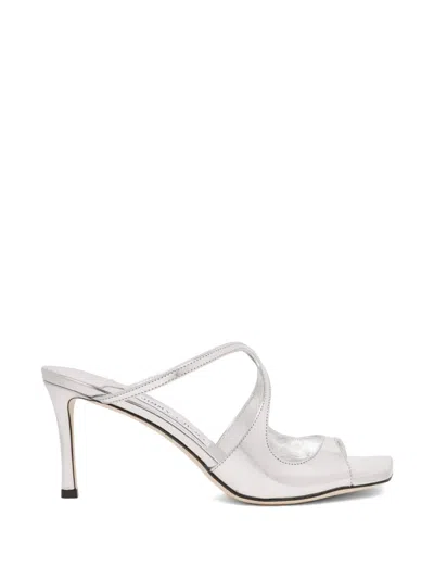 Jimmy Choo Strappy Design Mules In Silver