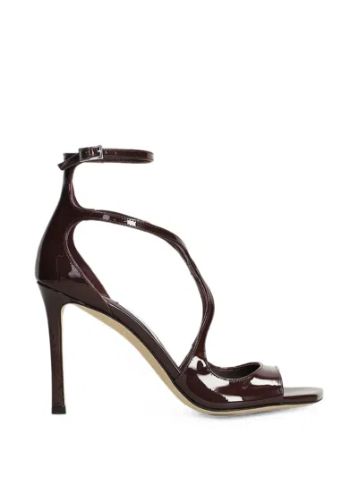 Jimmy Choo Azia Leather Patent Strappy Open Toe Pumps In Multi