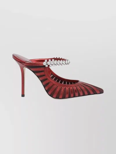 JIMMY CHOO STRAPPY STILETTO PUMPS CRYSTAL DETAIL