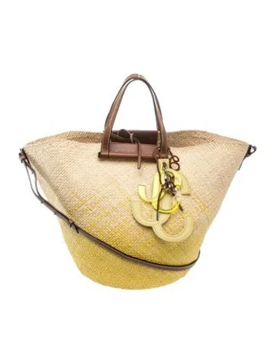 Pre-owned Jimmy Choo Straw Macy In Neutrals/yellow