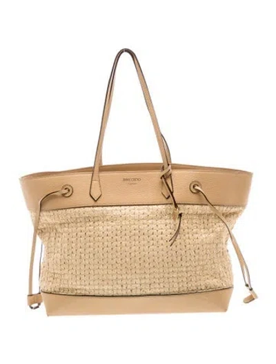 Pre-owned Jimmy Choo Straw Tote In Neutrals