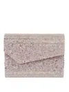 Jimmy Choo Structured Glitter-finish Pink Clutch In Pink
