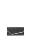 Jimmy Choo Structured Leather Clutch With Metallic Accent