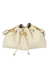Jimmy Choo Structured Leather Drawstring Bag In Neutral