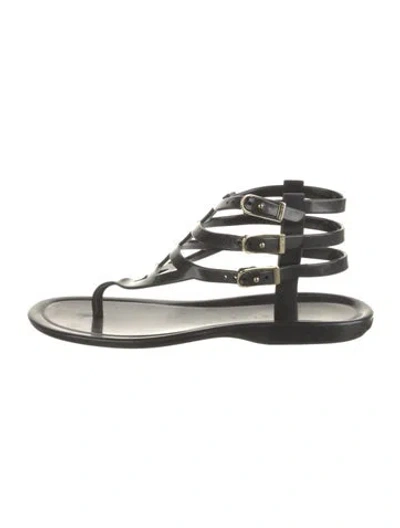 Pre-owned Jimmy Choo Studded Accents Gladiator Sandals In Black