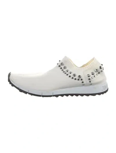 Pre-owned Jimmy Choo Studded Accents Sneakers In White