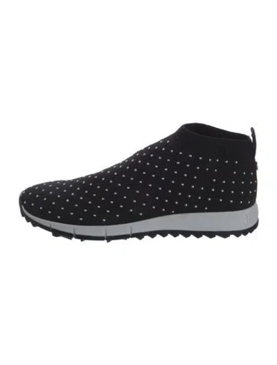 Pre-owned Jimmy Choo Studded Accents Sock Sneakers In Black