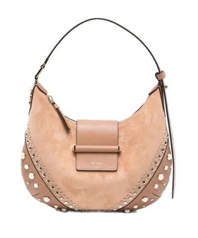Jimmy Choo Studded Handbag In Brown