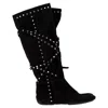 Jimmy Choo Studded Knee Boots In Black Suede