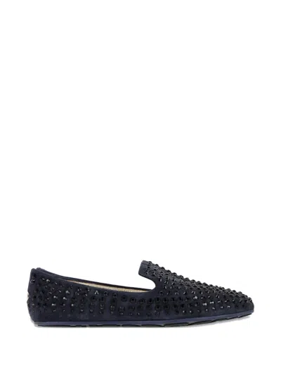 Pre-owned Jimmy Choo Studded Loafers In Blue