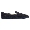 Jimmy Choo Studded Loafers In Navy Blue Suede In Blue