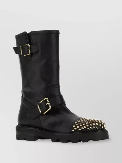 Jimmy Choo Biker Ii Studded Ankle Boots In Black