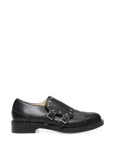 Pre-owned Jimmy Choo Studded Monk Strap Shoes In Black
