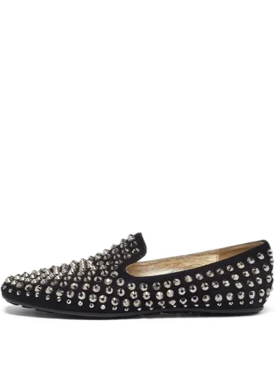 Pre-owned Jimmy Choo Studded Slip-on Loafers