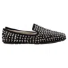 Jimmy Choo Studded Smoking Slippers In Black Suede In Black