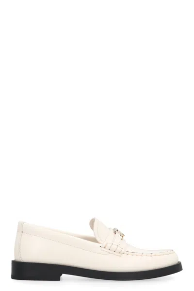 Jimmy Choo Addie Leather Loafers In White