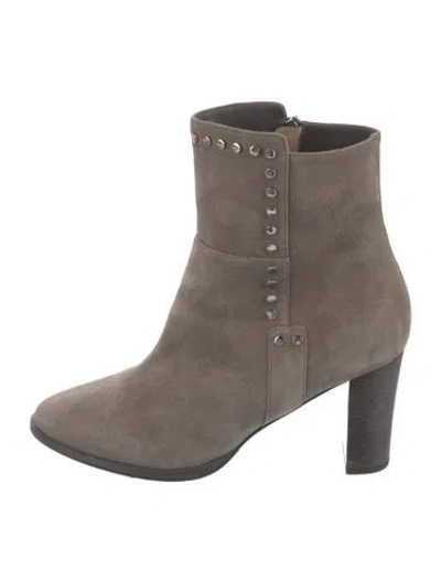 Pre-owned Jimmy Choo Suede Animal Print Boots In Gray