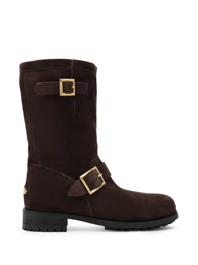 Jimmy Choo Suede Ankle Boots In Burgundy
