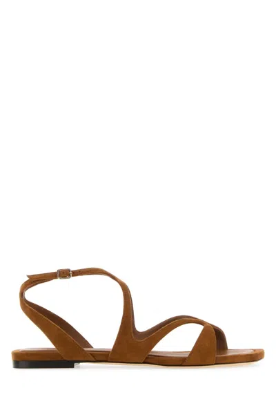Jimmy Choo Suede Ayla Sandals In Brown