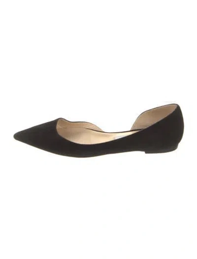 Pre-owned Jimmy Choo Suede Ballet Flats In Black