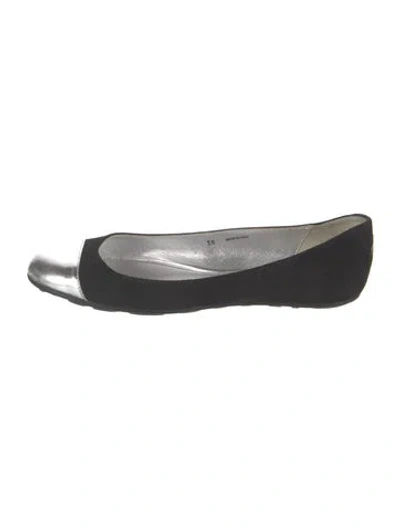 Pre-owned Jimmy Choo Suede Ballet Flats In Black/gold