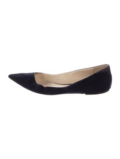 Pre-owned Jimmy Choo Suede Ballet Flats In Blue