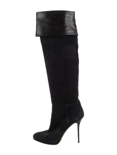 Pre-owned Jimmy Choo Suede Boots In Black