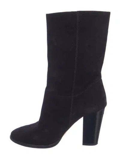Pre-owned Jimmy Choo Suede Boots In Black/blue