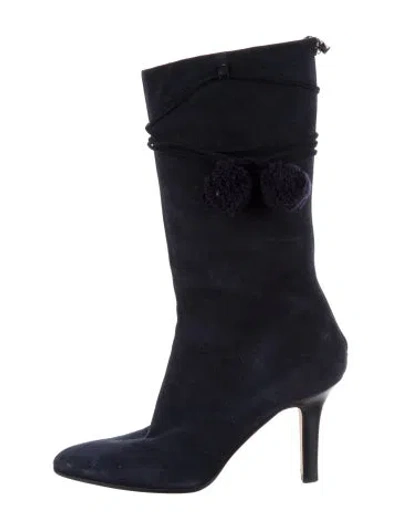 Pre-owned Jimmy Choo Suede Boots In Blue