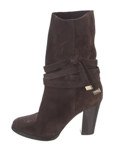 Pre-owned Jimmy Choo Suede Boots In Brown