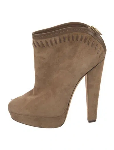 Pre-owned Jimmy Choo Suede Boots In Neutral