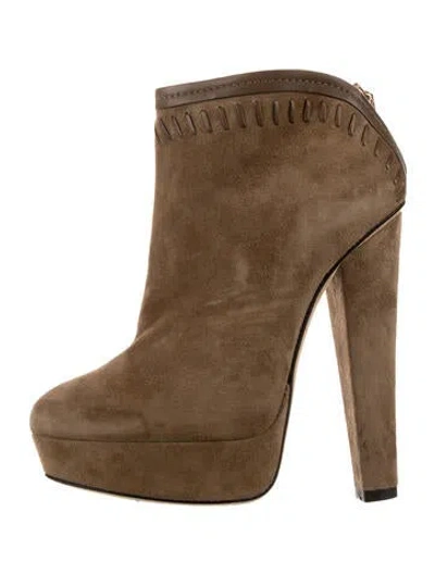 Pre-owned Jimmy Choo Suede Boots In Neutrals